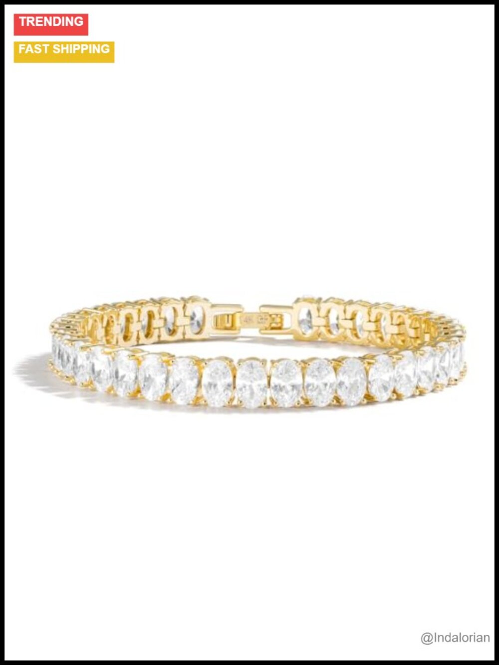 14K Gold Filled Tennis Bracelet Oval Zircon Women's Jewelry Gift